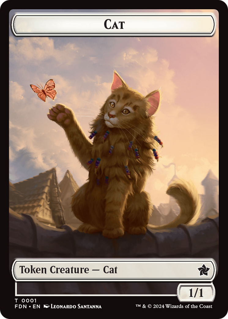 Cat (0001) // Cat (0002) Doubled-Sided Token [Foundations Tokens] | Exor Games Dartmouth