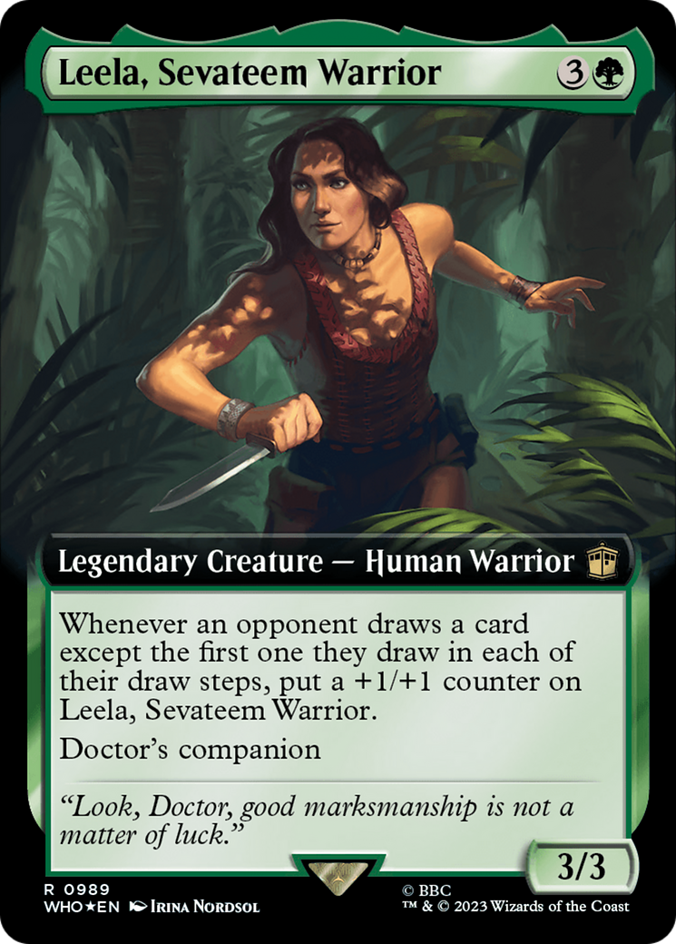 Leela, Sevateem Warrior (Extended Art) (Surge Foil) [Doctor Who] | Exor Games Dartmouth