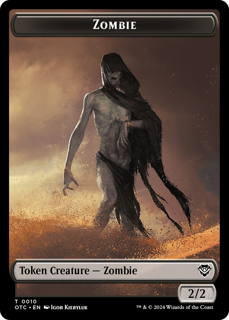 Zombie // Ox Warrior Double-Sided Token [Outlaws of Thunder Junction Commander Tokens] | Exor Games Dartmouth