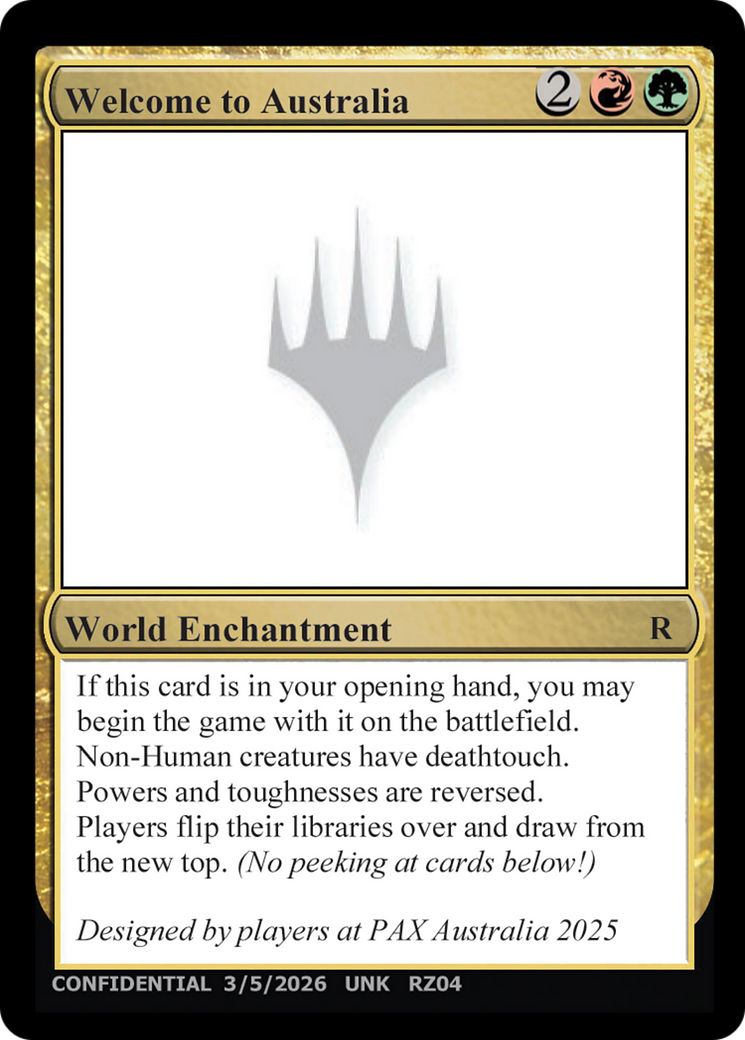 Welcome to Australia [Unknown Event] | Exor Games Dartmouth