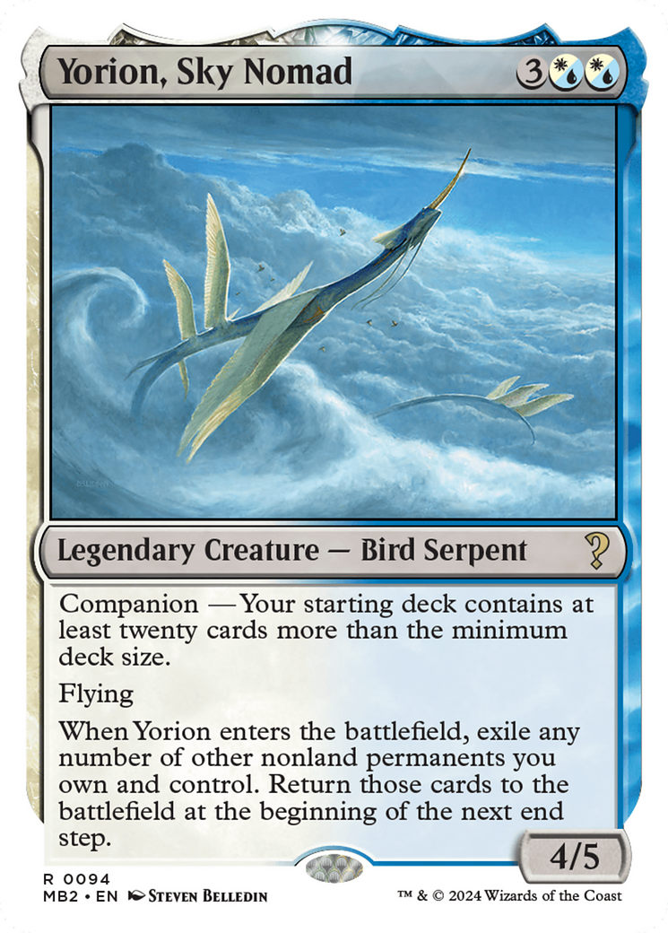 Yorion, Sky Nomad (White Border) [Mystery Booster 2] | Exor Games Dartmouth