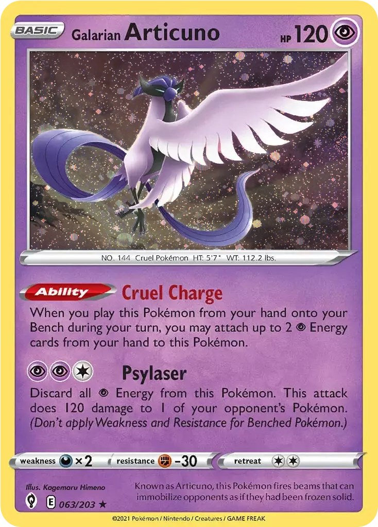 Galarian Articuno (063/203) (Cosmos Holo) [Sword & Shield: Evolving Skies] | Exor Games Dartmouth