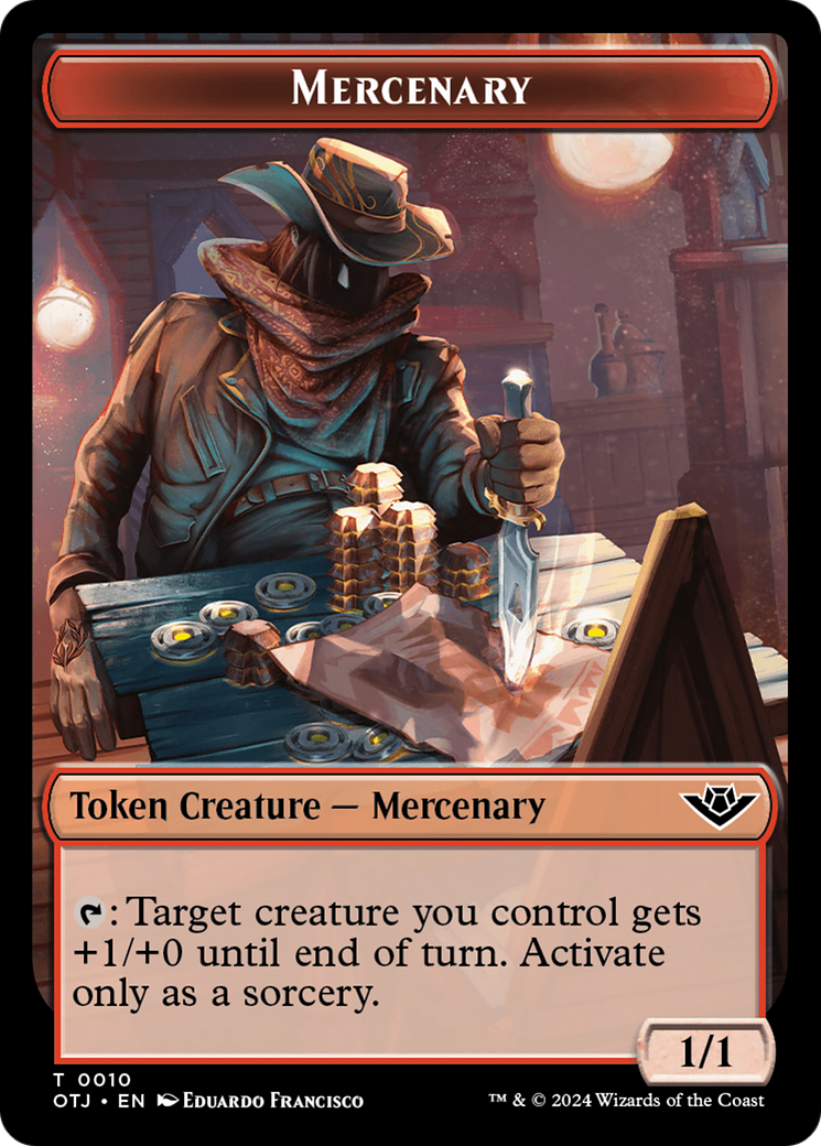 Mercenary // Construct Double-Sided Token [Outlaws of Thunder Junction Tokens] | Exor Games Dartmouth