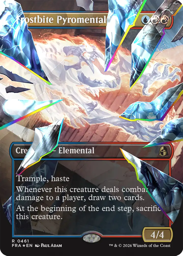 Frostbite Pyromental (Borderless) (Facet Foil) [Reality Fracture] | Exor Games Dartmouth