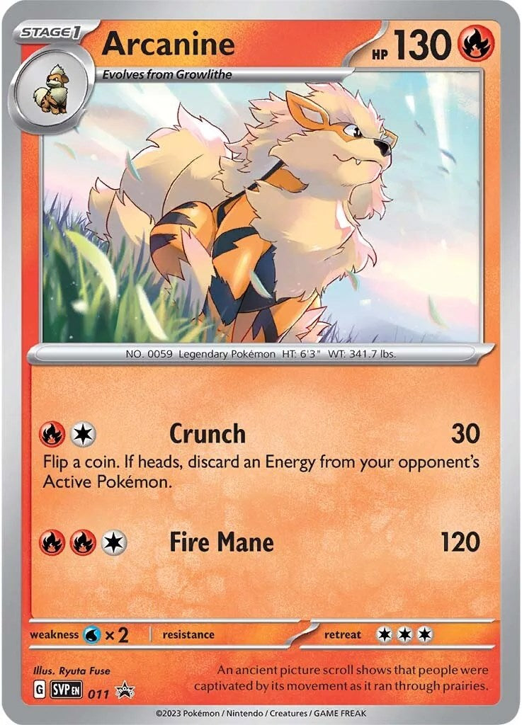 Arcanine (011) [Scarlet & Violet: Black Star Promos] | Exor Games Dartmouth