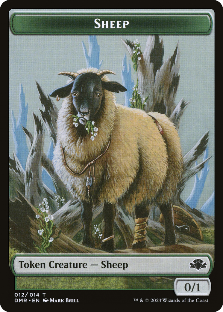 Sheep Token [Dominaria Remastered Tokens] | Exor Games Dartmouth
