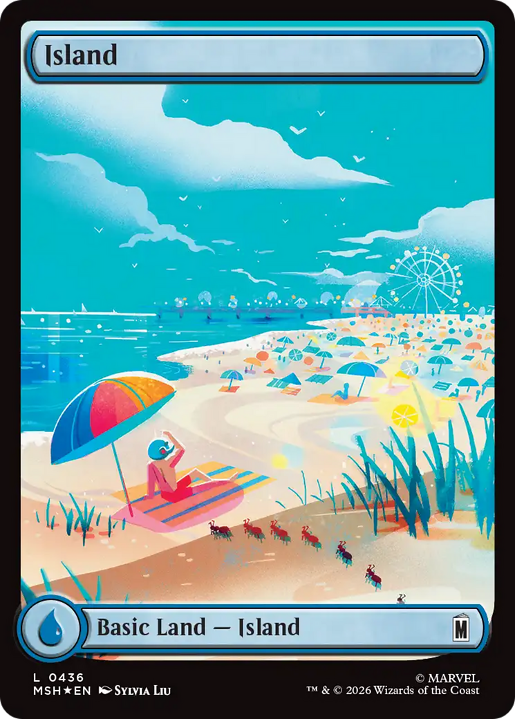 Island (0436) (Surge Foil) [Marvel Super Heroes] | Exor Games Dartmouth
