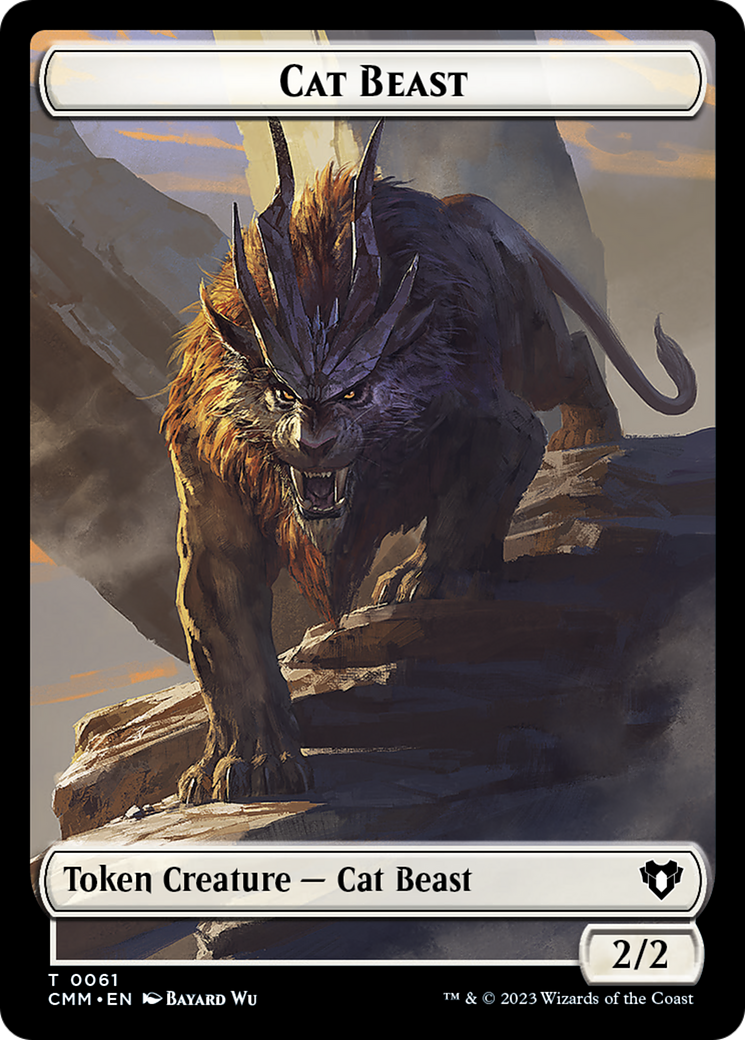 Cleric // Cat Beast Double-Sided Token [Commander Masters Tokens] | Exor Games Dartmouth