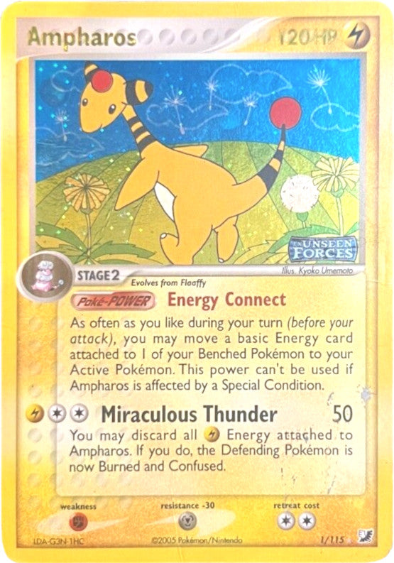 Ampharos (1/115) (Stamped) [EX: Unseen Forces] | Exor Games Dartmouth