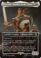 Boromir, Warden of the Tower (Borderless Alternate Art) [The Lord of the Rings: Tales of Middle-Earth] | Exor Games Dartmouth