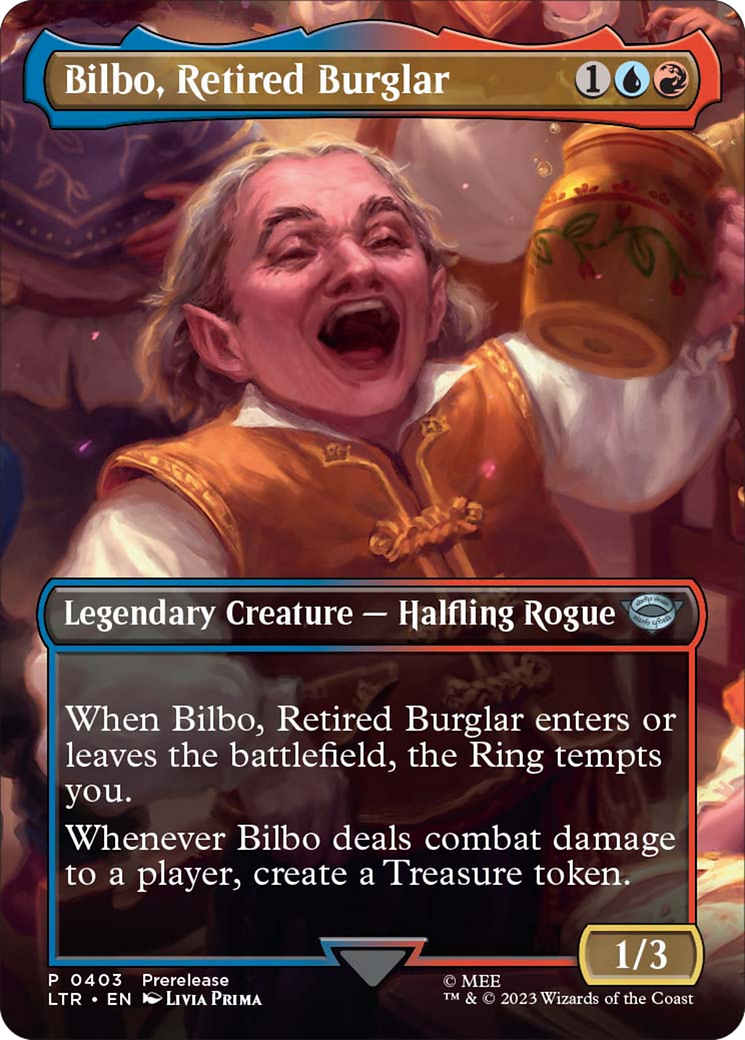 Bilbo, Retired Burglar (Borderless Alternate Art) [The Lord of the Rings: Tales of Middle-Earth] | Exor Games Dartmouth