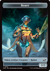 Robot // Emblem - Tezzeret, Cruel Captain Double-Sided Token [Edge of Eternities Tokens] | Exor Games Dartmouth