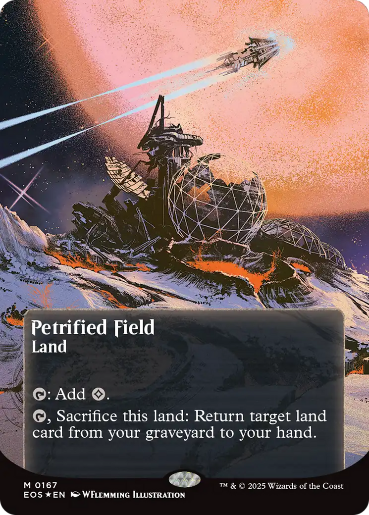 Petrified Field (0167) (Borderless) (Galaxy Foil) [Edge of Eternities: Stellar Sights] | Exor Games Dartmouth