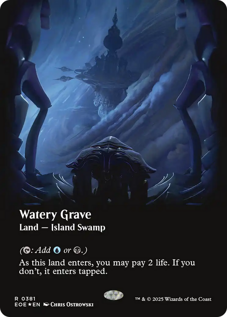 Watery Grave (Borderless) (Galaxy Foil) [Edge of Eternities] | Exor Games Dartmouth