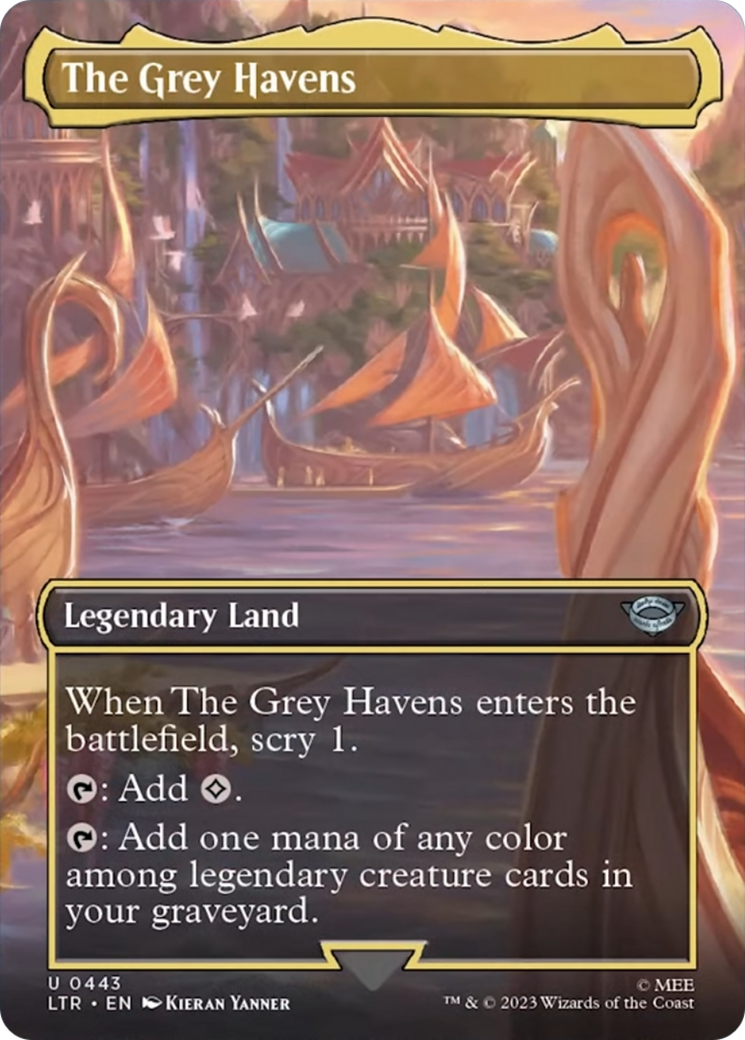 The Grey Havens (Borderless Alternate Art) [The Lord of the Rings: Tales of Middle-Earth] | Exor Games Dartmouth