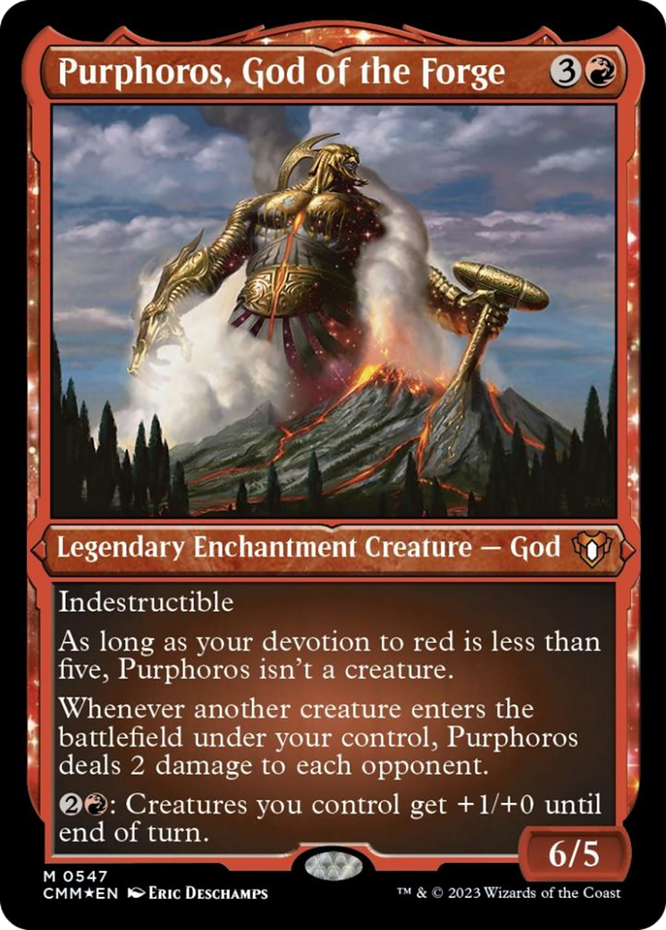 Purphoros, God of the Forge (Foil Etched) [Commander Masters] | Exor Games Dartmouth