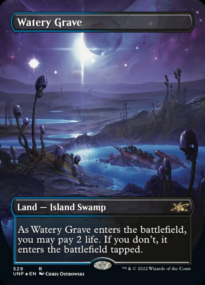 Watery Grave (Borderless) (Galaxy Foil) [Unfinity] | Exor Games Dartmouth