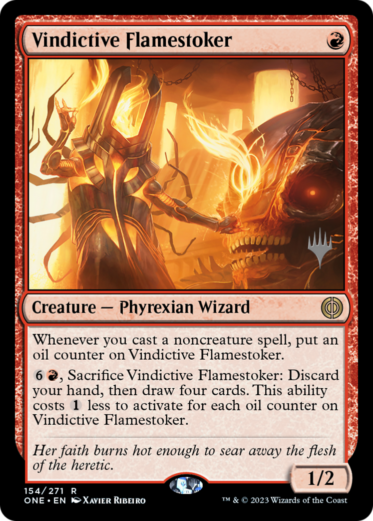 Vindictive Flamestoker (Promo Pack) [Phyrexia: All Will Be One Promos] | Exor Games Dartmouth