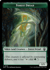 Boar (Ripple Foil) // Forest Dryad Double-Sided Token [Modern Horizons 3 Commander Tokens] | Exor Games Dartmouth