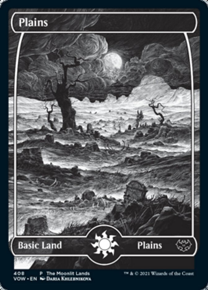 Plains (The Moonlit Lands) (Foil Etched) [Innistrad: Crimson Vow Promos] | Exor Games Dartmouth