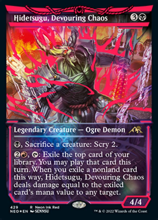 Hidetsugu, Devouring Chaos (Neon Ink Red) [Kamigawa: Neon Dynasty] | Exor Games Dartmouth