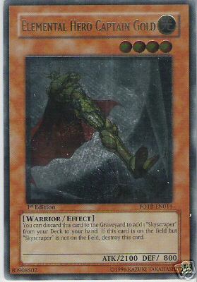 Elemental Hero Captain Gold [FOTB-EN014] Ultimate Rare | Exor Games Dartmouth