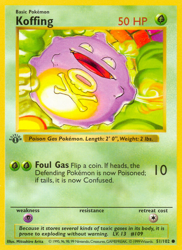 Koffing (51/102) (Shadowless) [Base Set 1st Edition] | Exor Games Dartmouth