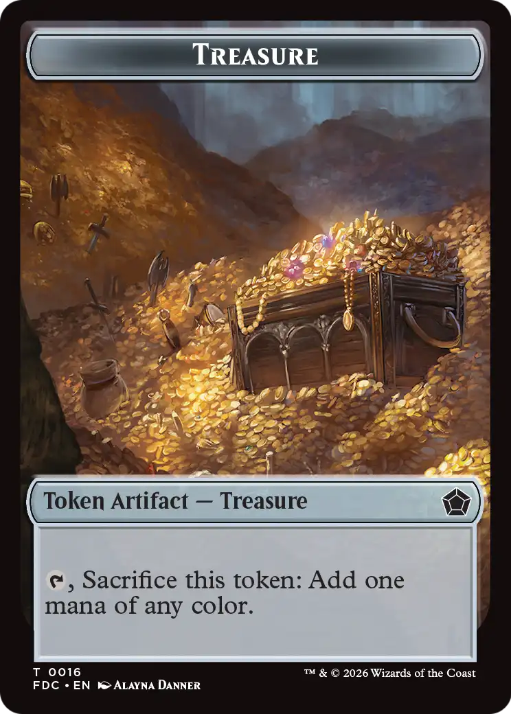 Dragon (0009) // Treasure Double-Sided Token [Foundations Commander Tokens] | Exor Games Dartmouth