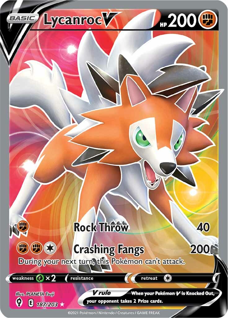 Lycanroc V (187/203) [Sword & Shield: Evolving Skies] | Exor Games Dartmouth