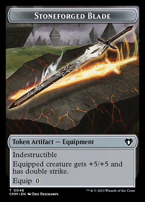 Treasure // Stoneforged Blade Double-Sided Token [Commander Masters Tokens] | Exor Games Dartmouth