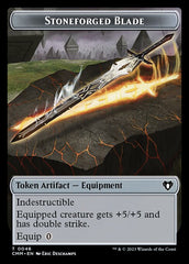 Treasure // Stoneforged Blade Double-Sided Token [Commander Masters Tokens] | Exor Games Dartmouth
