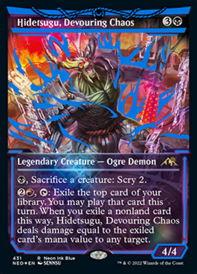 Hidetsugu, Devouring Chaos (Neon Ink Blue) [Kamigawa: Neon Dynasty] | Exor Games Dartmouth