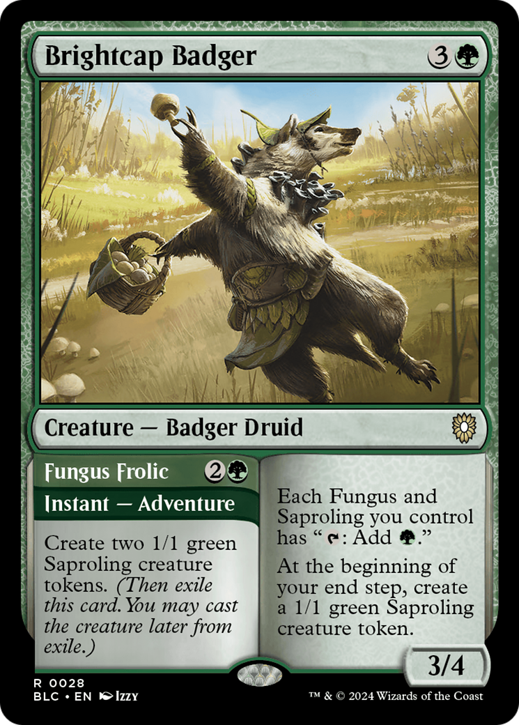 Brightcap Badger // Fungus Frolic [Bloomburrow Commander] | Exor Games Dartmouth
