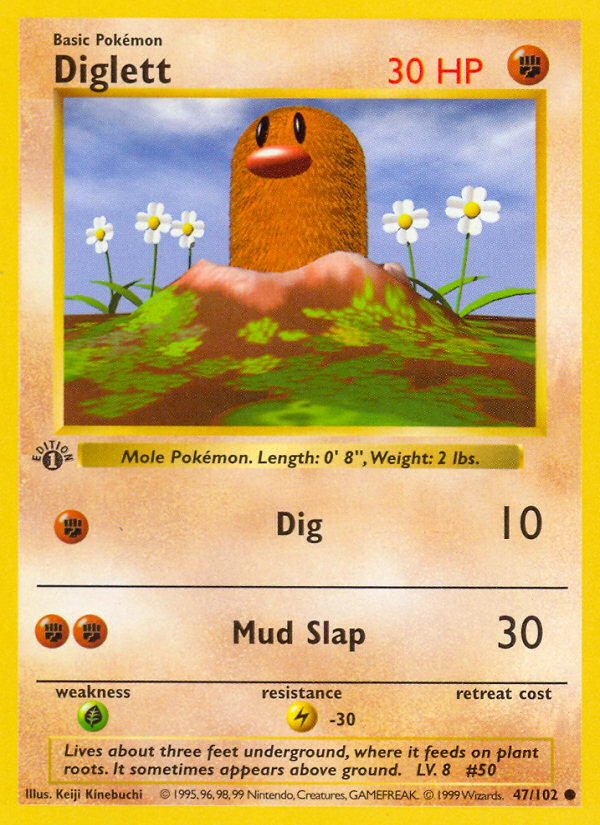 Diglett (47/102) (Shadowless) [Base Set 1st Edition] | Exor Games Dartmouth