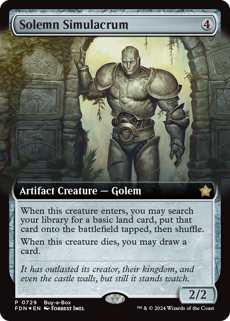 Solemn Simulacrum (Extended Art) (Buy-A-Box) [Foundations Promos] | Exor Games Dartmouth