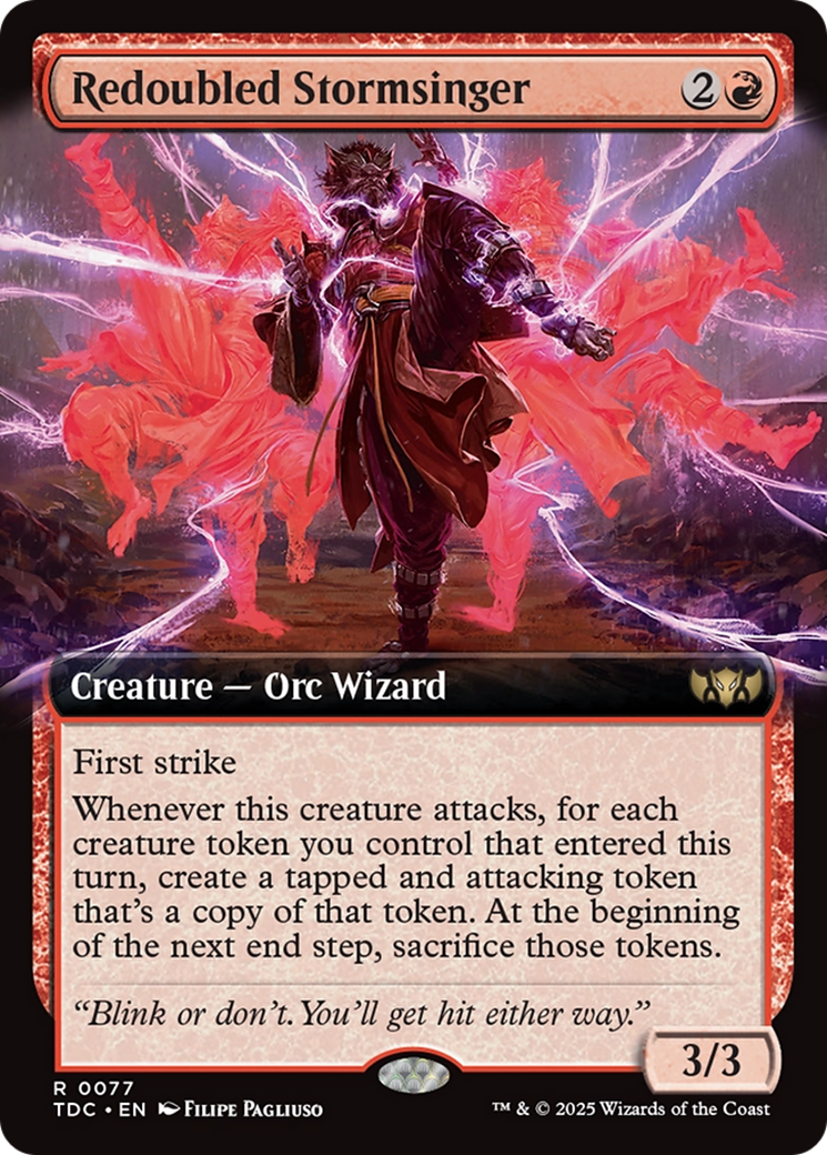 Redoubled Stormsinger (Extended Art) [Tarkir: Dragonstorm Commander] | Exor Games Dartmouth
