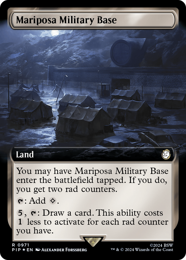 Mariposa Military Base (Extended Art) (Surge Foil) [Fallout] | Exor Games Dartmouth