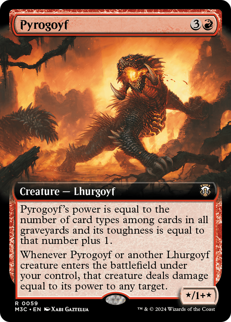 Pyrogoyf (Extended Art) (Ripple Foil) [Modern Horizons 3 Commander] | Exor Games Dartmouth