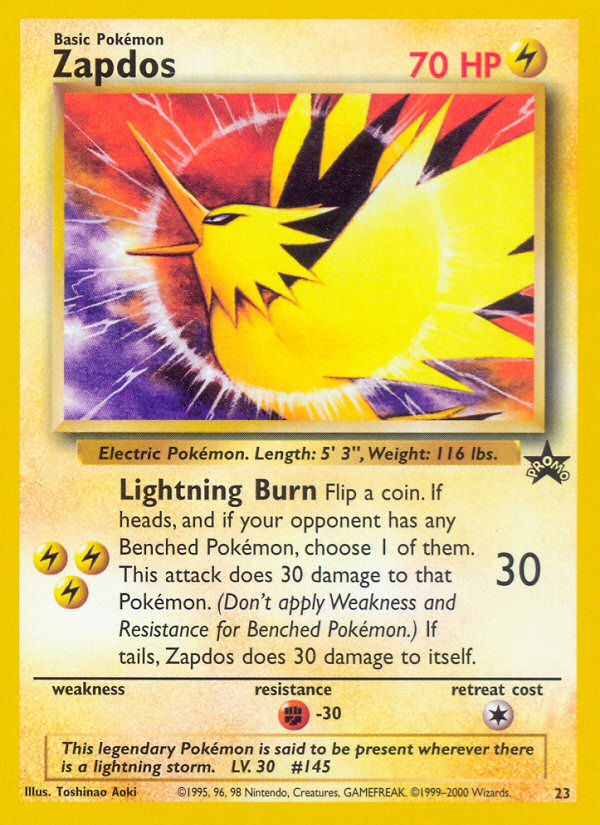 Zapdos (23) [Wizards of the Coast: Black Star Promos] | Exor Games Dartmouth