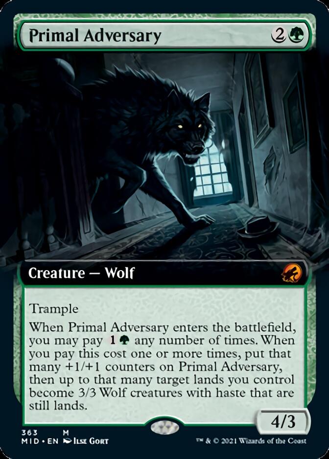 Primal Adversary (Extended Art) [Innistrad: Midnight Hunt] | Exor Games Dartmouth