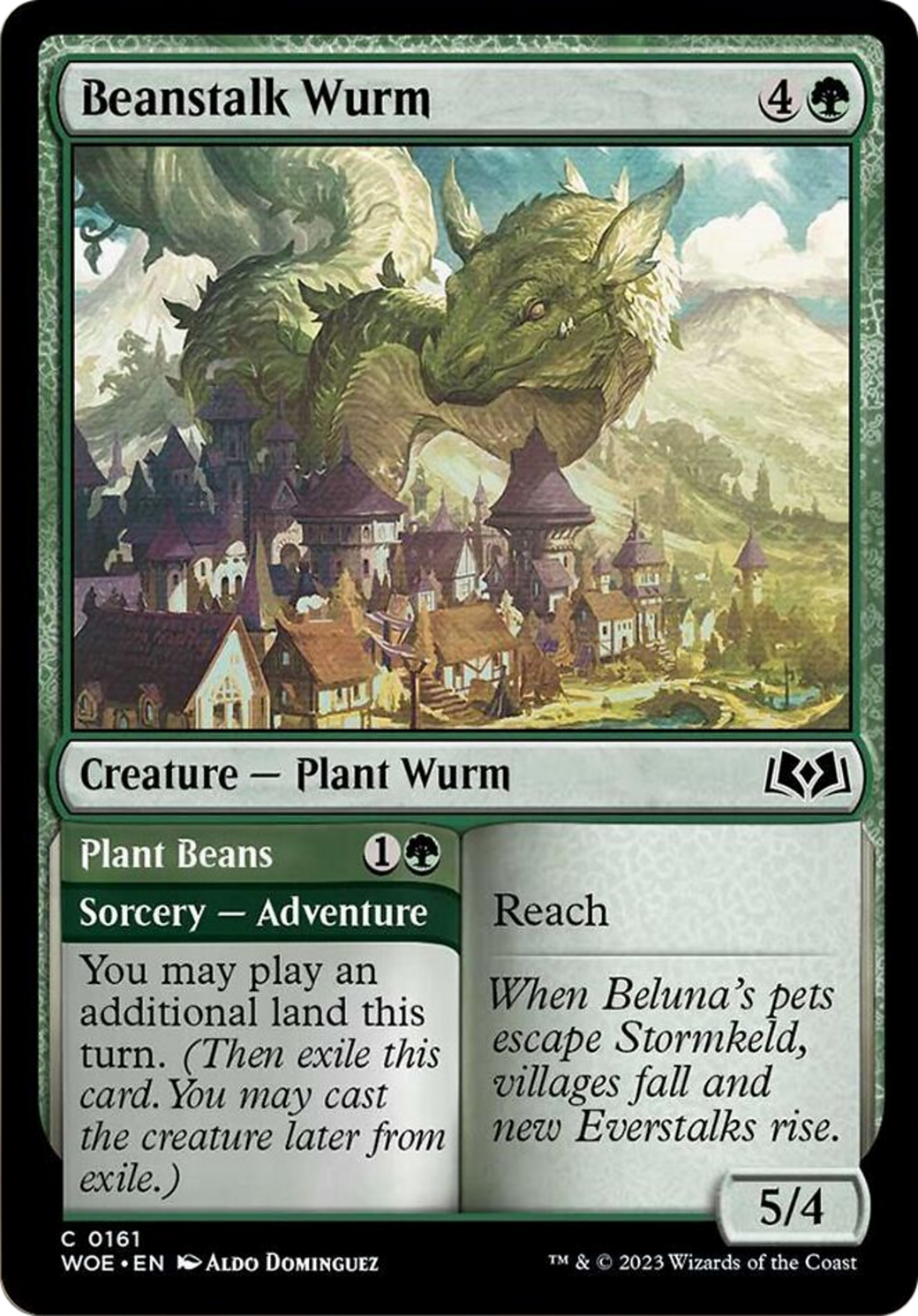 Beanstalk Wurm // Plant Beans [Wilds of Eldraine] | Exor Games Dartmouth