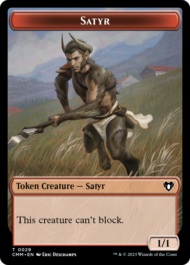 Saproling // Satyr Double-Sided Token [Commander Masters Tokens] | Exor Games Dartmouth