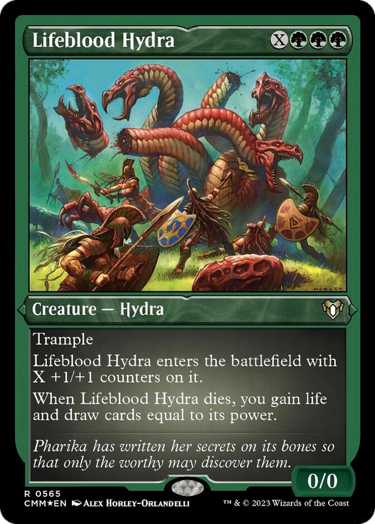 Lifeblood Hydra (Foil Etched) [Commander Masters] | Exor Games Dartmouth