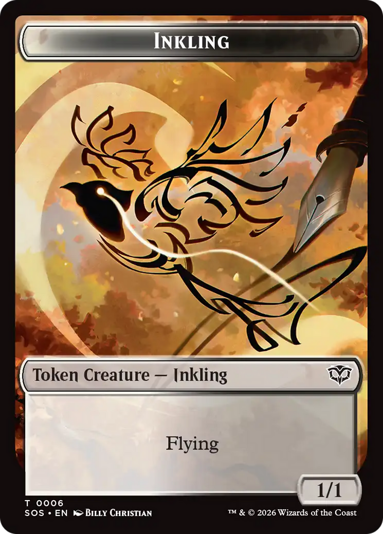 Inkling (0006) // Spirit (0010) Double-Sided Token [Secrets of Strixhaven Tokens] | Exor Games Dartmouth