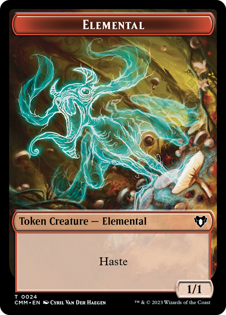 Elemental (0024) // Elf Druid Double-Sided Token [Commander Masters Tokens] | Exor Games Dartmouth