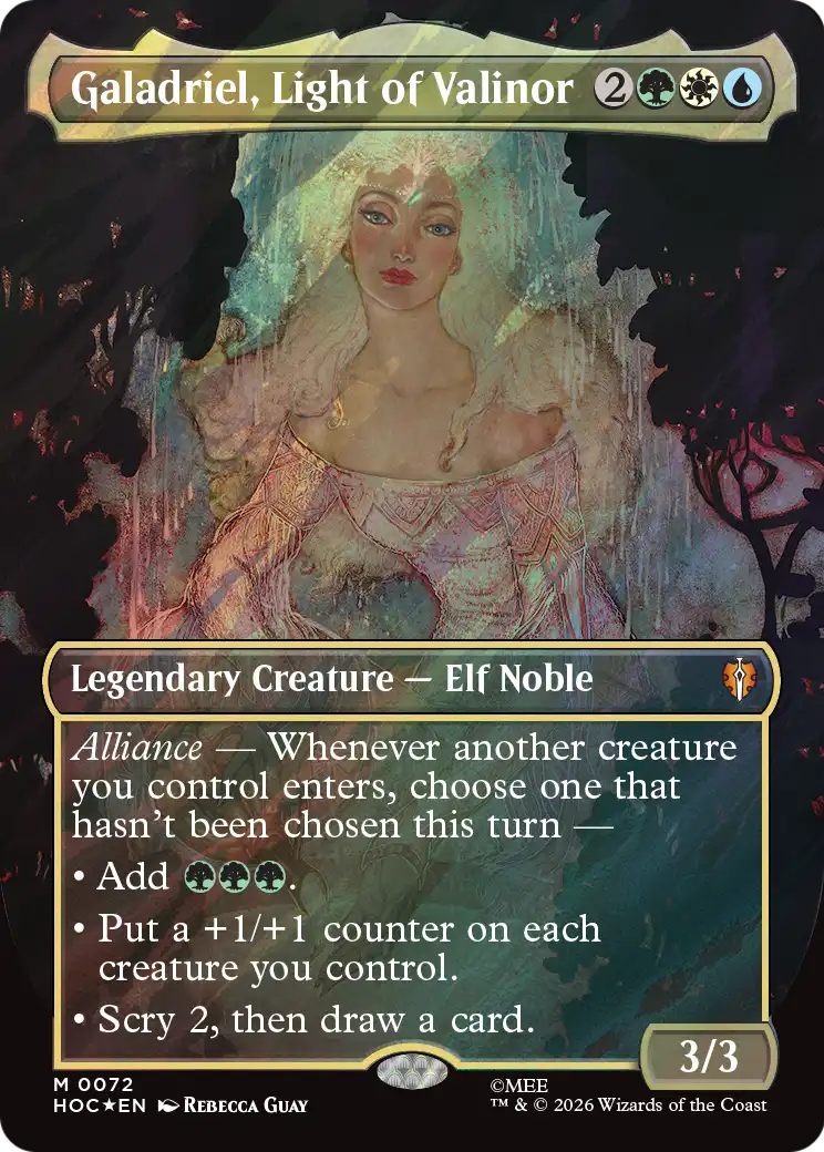 Galadriel, Light of Valinor (Borderless) (Surge Foil) [The Hobbit: Eternal-Legal] | Exor Games Dartmouth