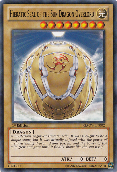 Hieratic Seal of the Sun Dragon Overlord [GAOV-EN002] Common | Exor Games Dartmouth