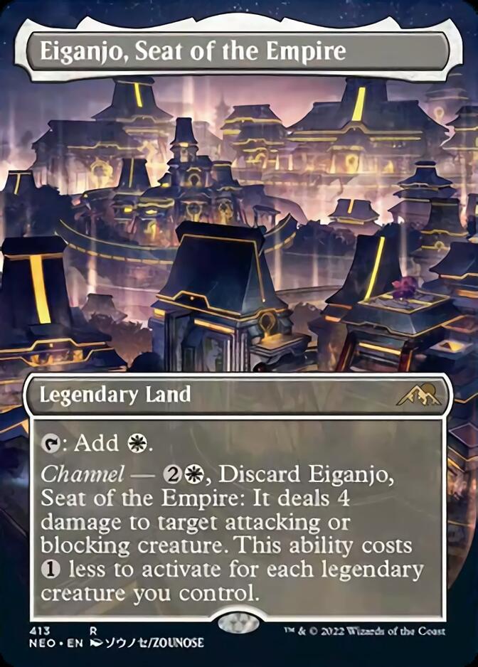 Eiganjo, Seat of the Empire (Borderless Alternate Art) [Kamigawa: Neon Dynasty] | Exor Games Dartmouth