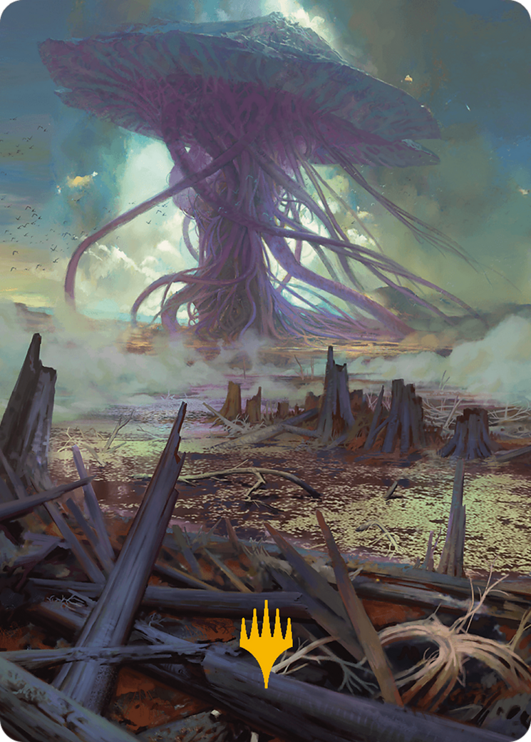 Swamp Art Card (Gold-Stamped Planeswalker Symbol) [Modern Horizons 3 Art Series] | Exor Games Dartmouth