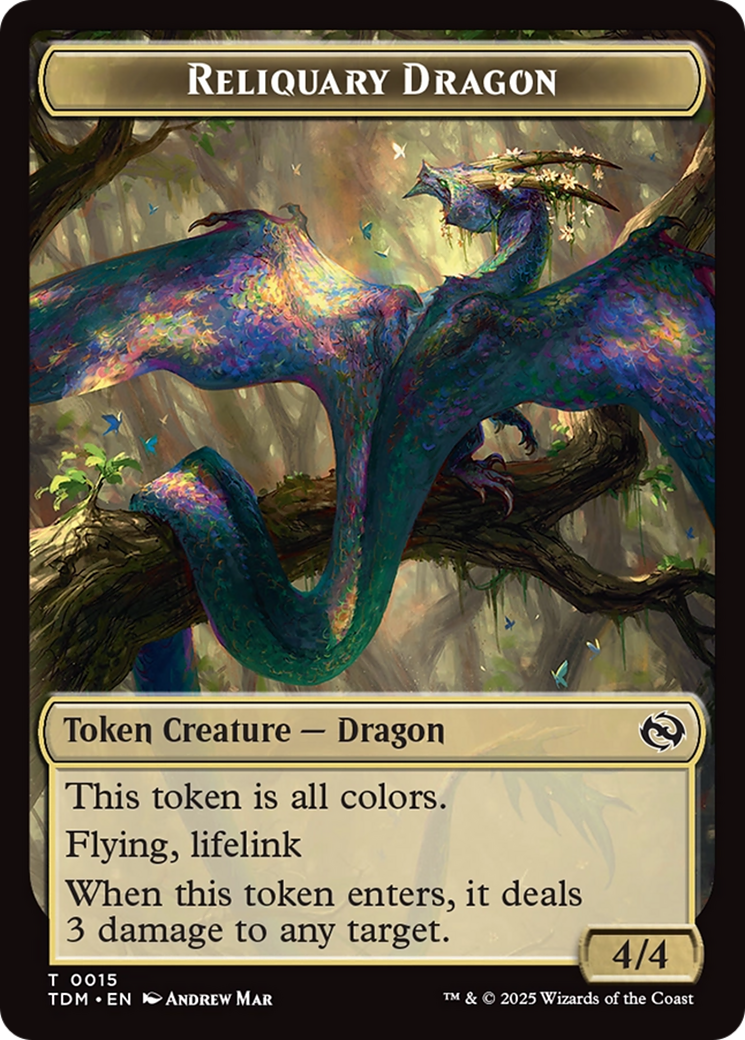 Reliquary Dragon // Dragon (0011) Double-Sided Token [Tarkir: Dragonstorm Tokens] | Exor Games Dartmouth